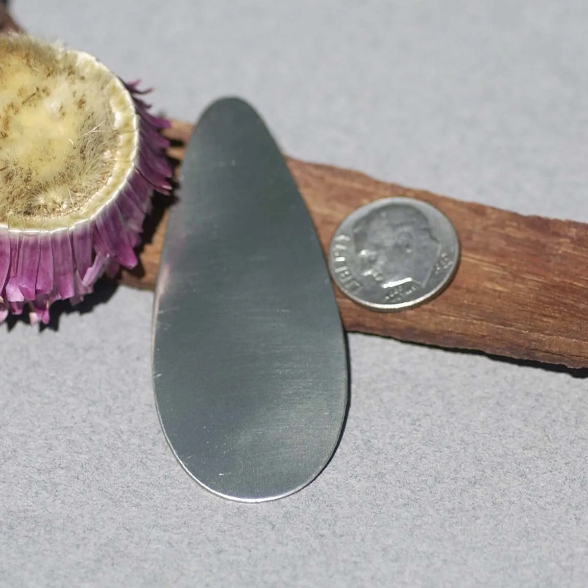 Nickel Silver Large Pointed Teardrop  62mm x 26mm 26g Blank for Stamping Texturing Soldering Shape Charms Jewelry Making Blanks
