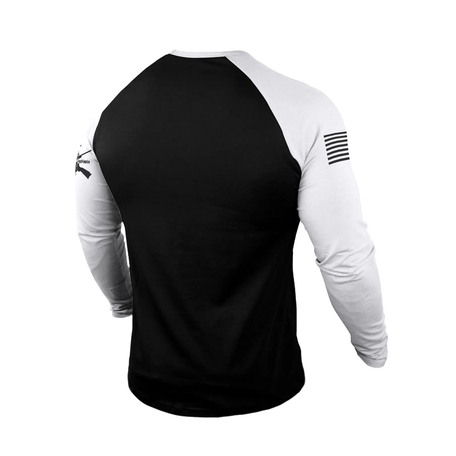 NORMAL USA FLAG CROSS 100% COTTON RAGLAN GRAPHIC LONG SLEEVE T-SHIRT