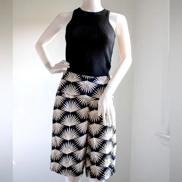 NWT! Masai Pinja Black &amp; White Agave Print Women’s Trouser Shorts Size Large