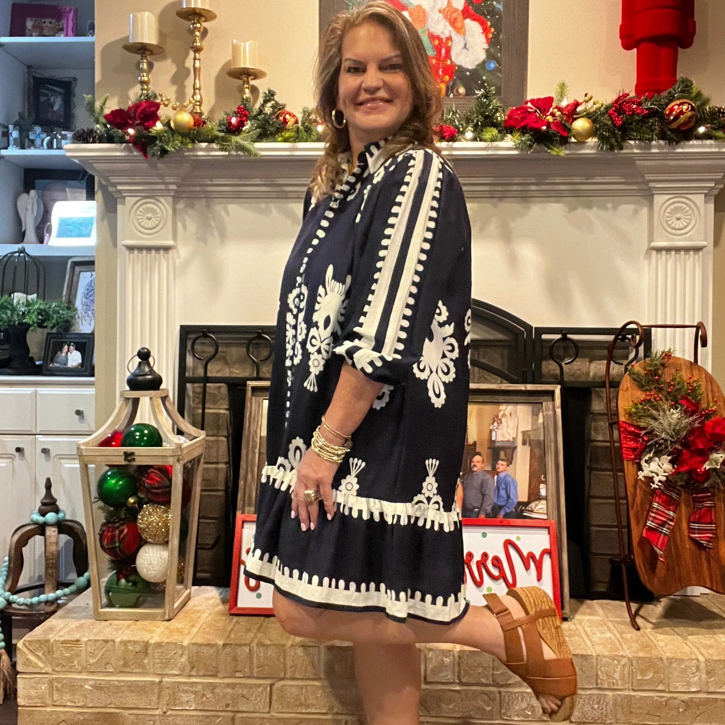 On The Verge Dress - Navy