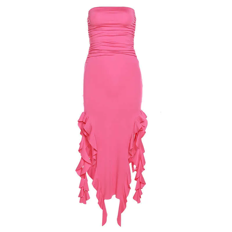 One-Shoulder Tube Top Hip-Wrapped Slim Dress