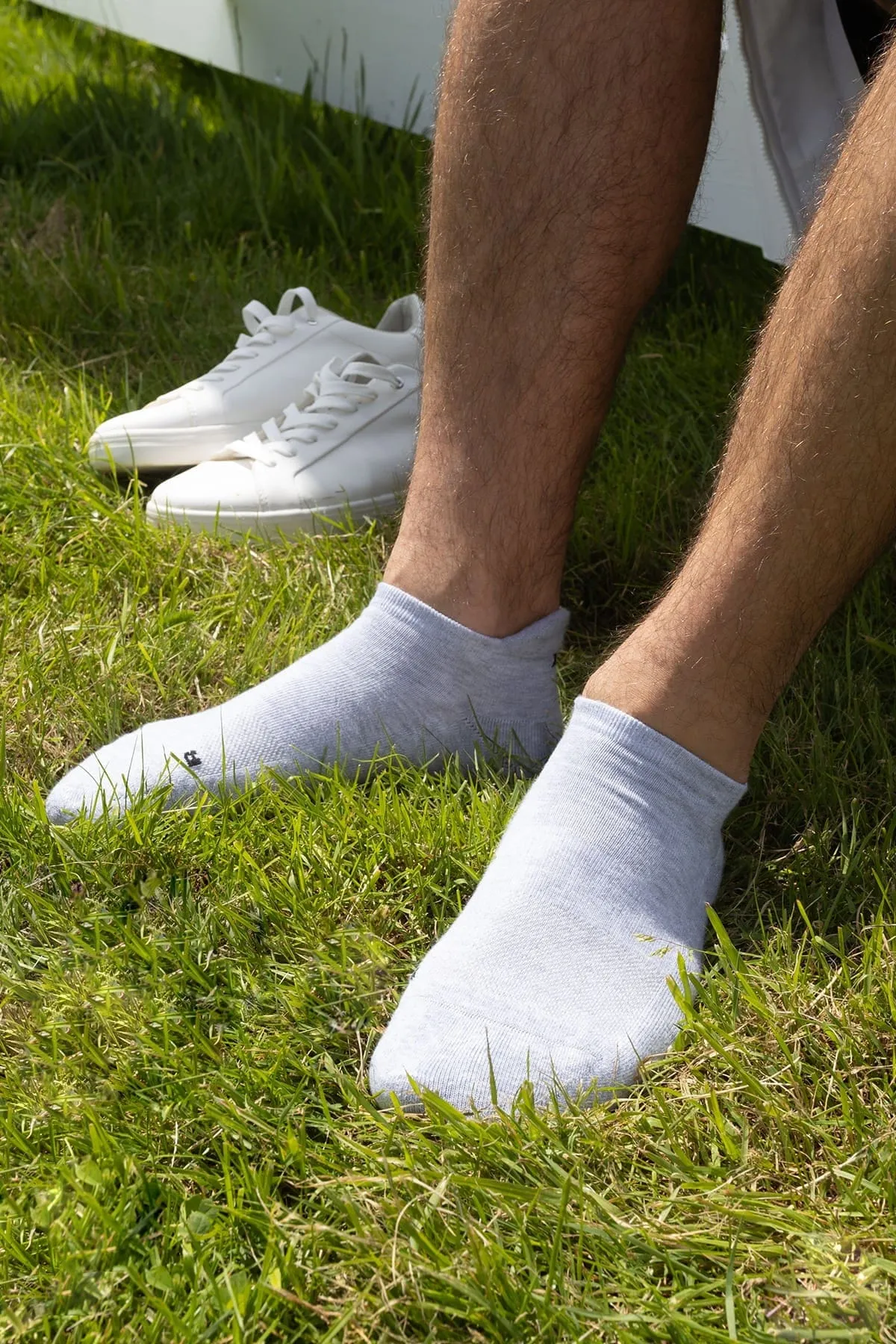 Organic Cotton Men's Trainer Socks | Grey