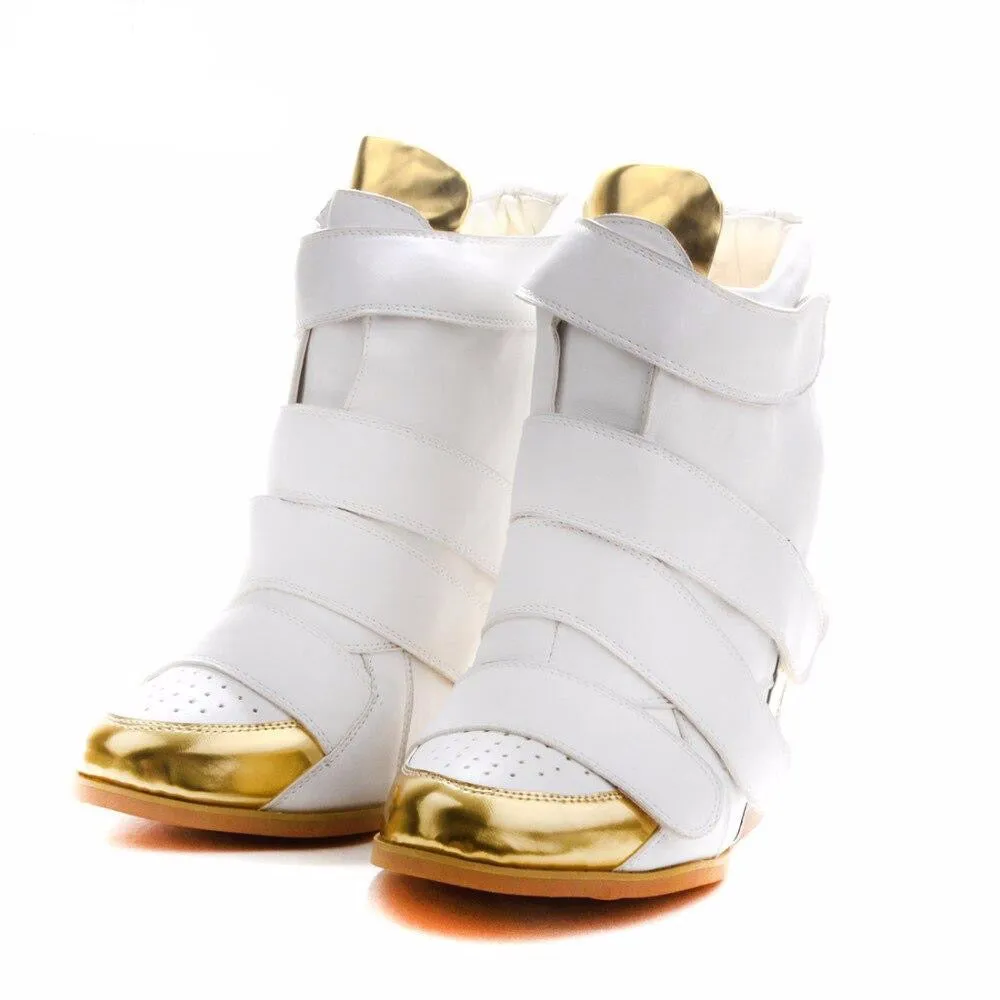 Original Intention Women Ankle Boots Fashion Hook&Loop Round Toe Wedges Boots Elegant Shoes Woman Plus Size 4-15