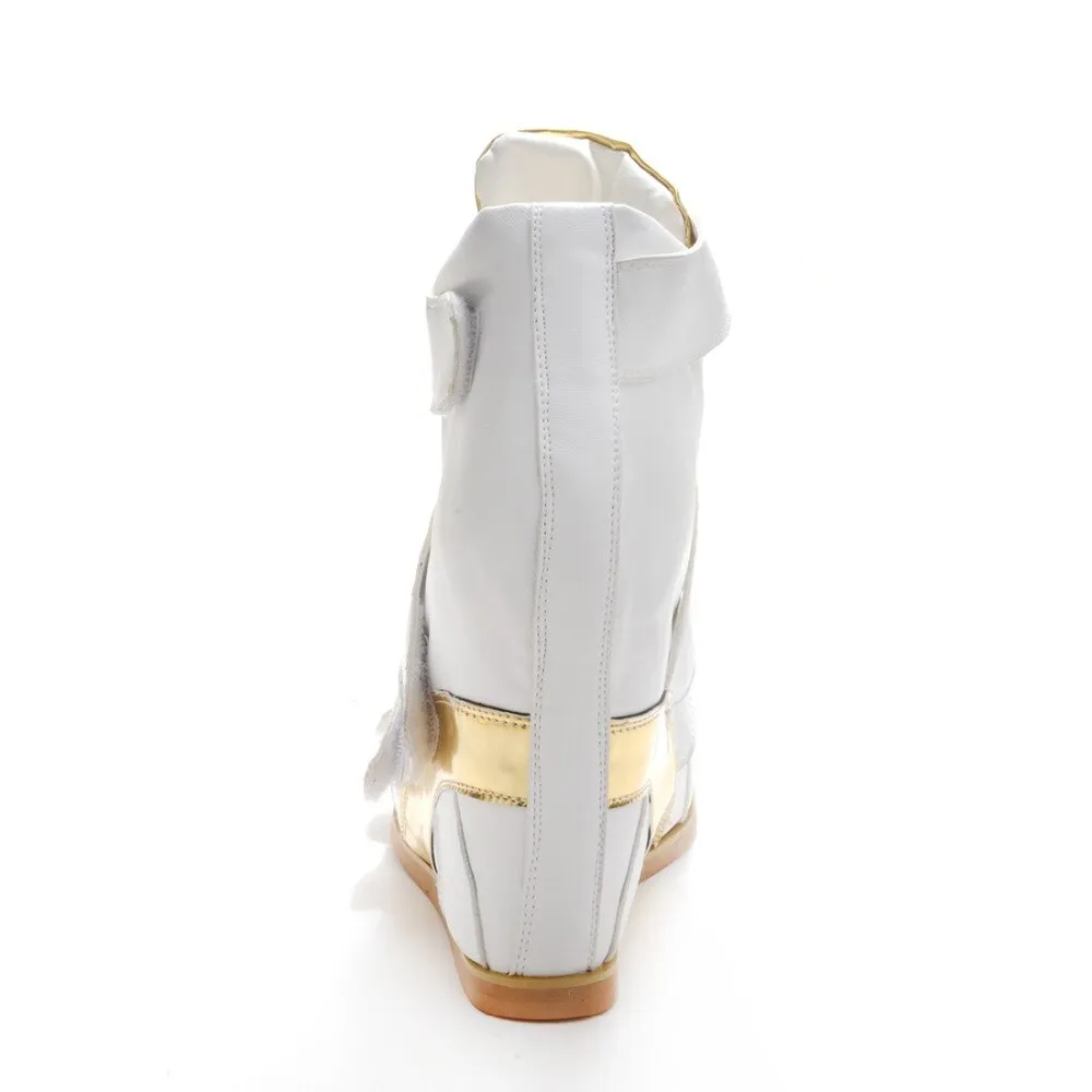 Original Intention Women Ankle Boots Fashion Hook&Loop Round Toe Wedges Boots Elegant Shoes Woman Plus Size 4-15