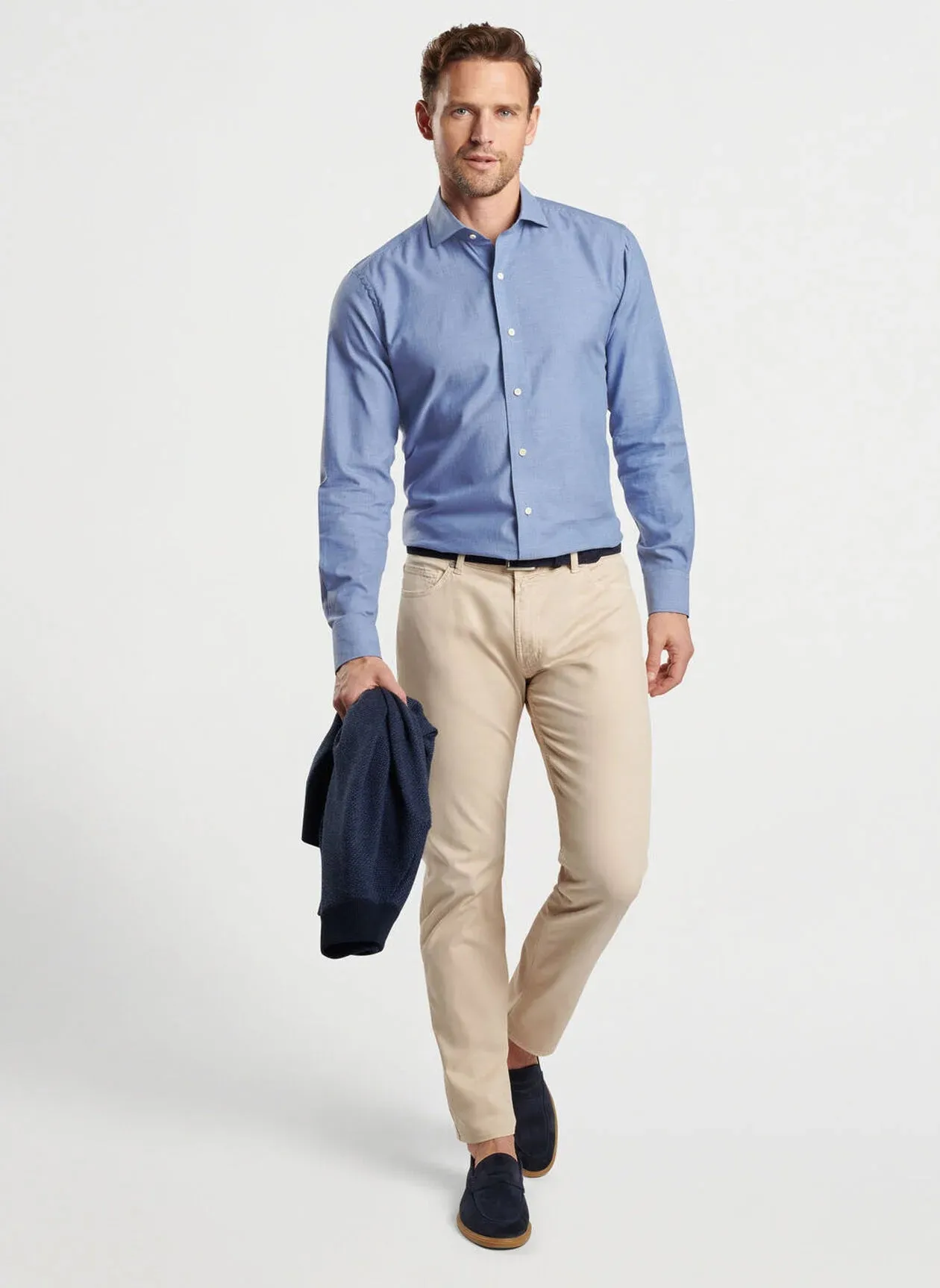 Peter Millar Cumbria Fleece Sport Shirt - Brook Blue