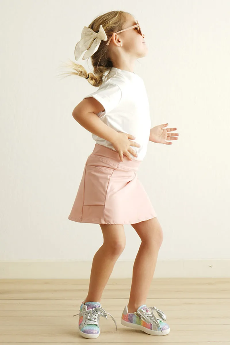 Pink Active Sporty Yoga Girl Skirt (skirt Has Build In Liner)