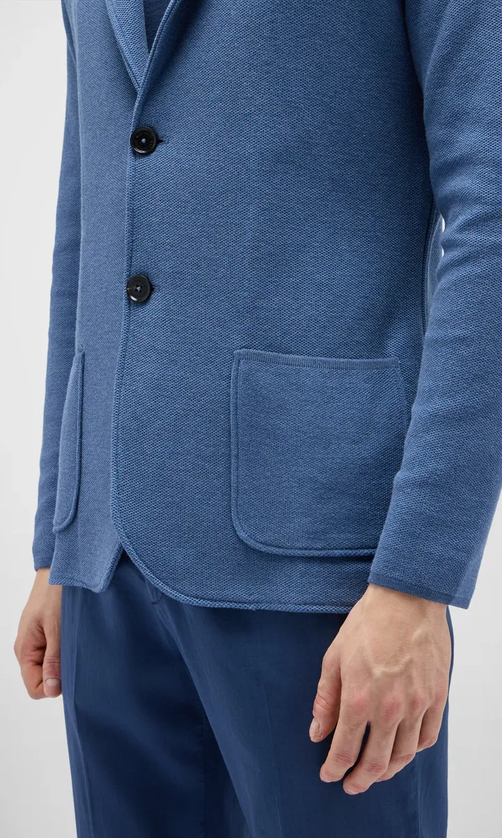 PIQUET COTTON SILK SWACKET - CASHMERE BLUE