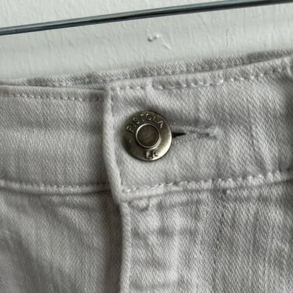 Pistola Revilve Stretch Raw Hem Cut-Off Shorts White Denim Light Wash Size 26