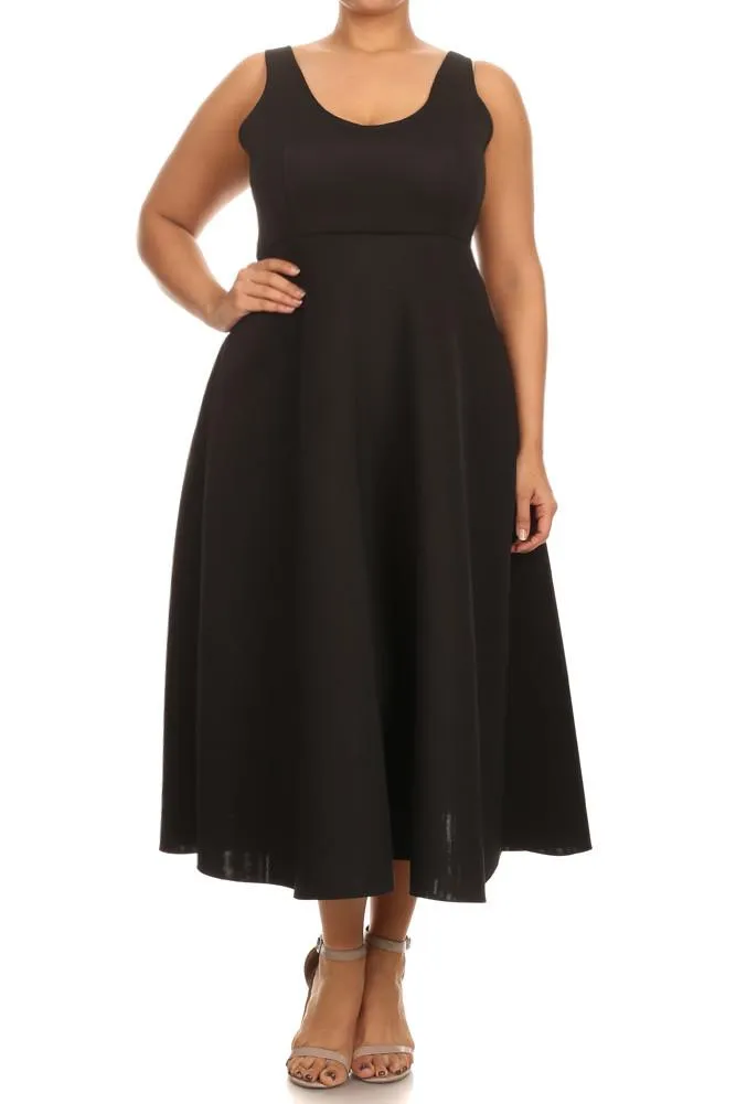 Plus Size Lovely Empire Waist SkaterMaxi Dress
