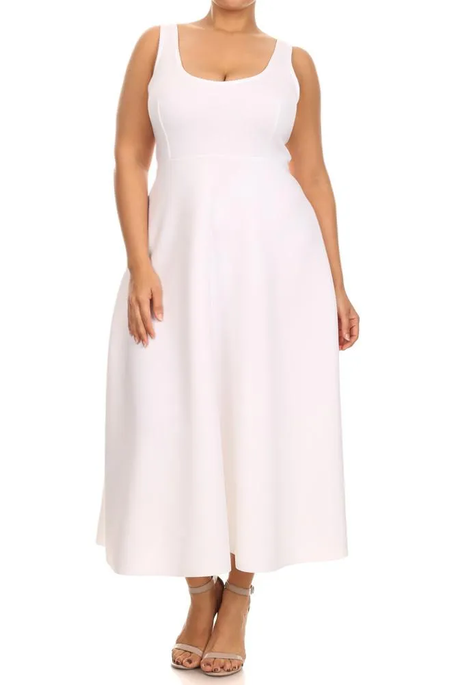 Plus Size Lovely Empire Waist SkaterMaxi Dress