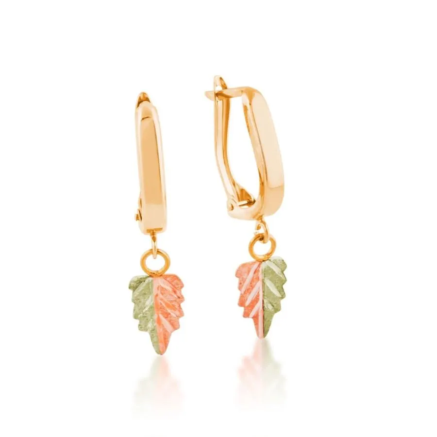 Pointed Foliage - Black Hills Gold Earrings