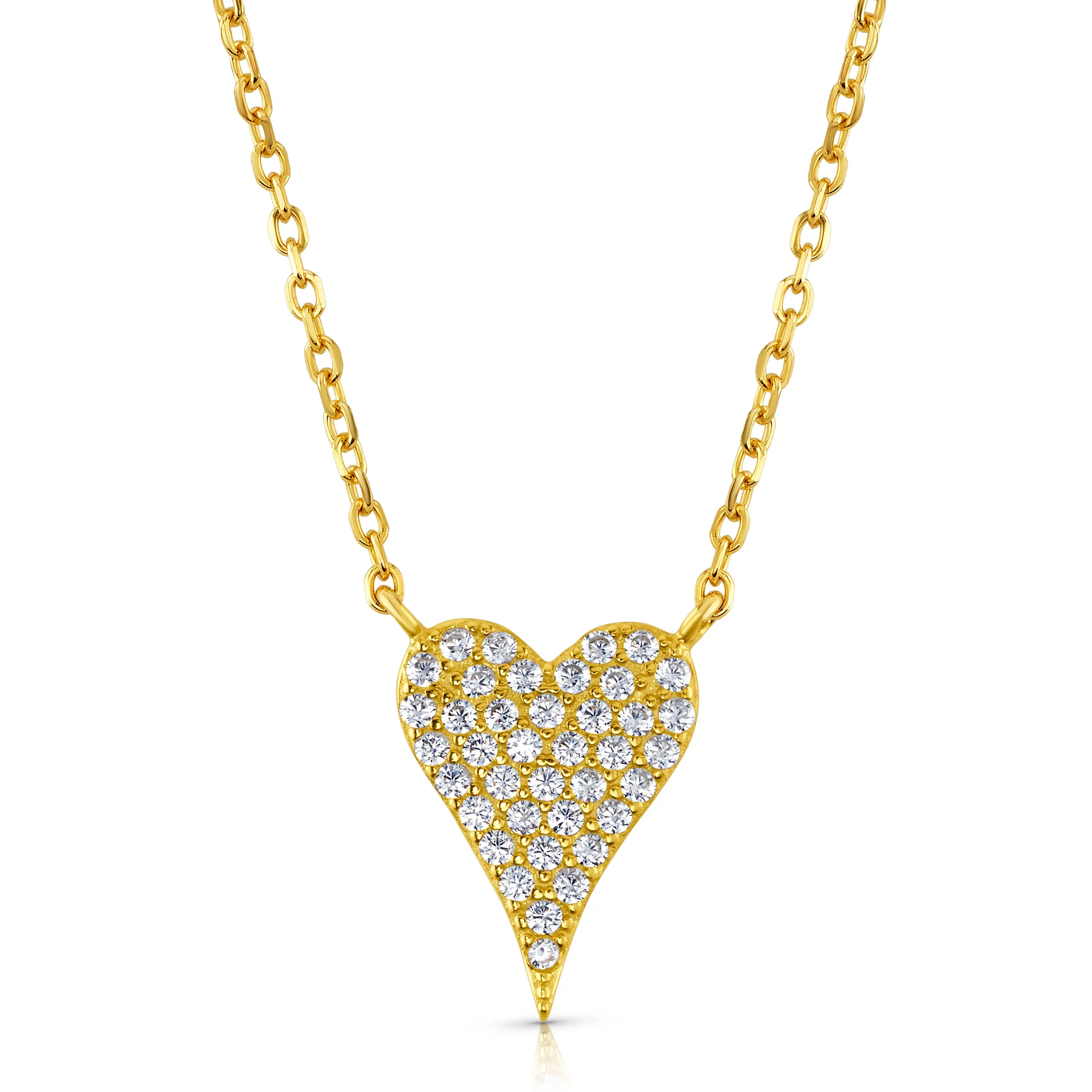 POINTED HEART NECKLACE, GOLD