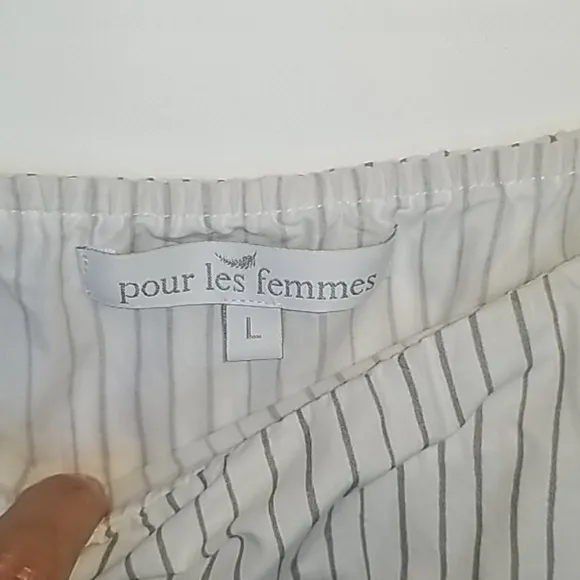 Pour Les Femmes Striped Tie Top