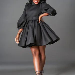 Puff Sleeve Waist Dress