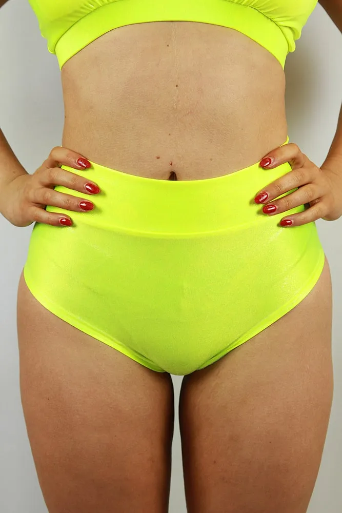 Rarr Mid Waisted Brazil Scrunchie Bum Shorts - Pink Sparkle