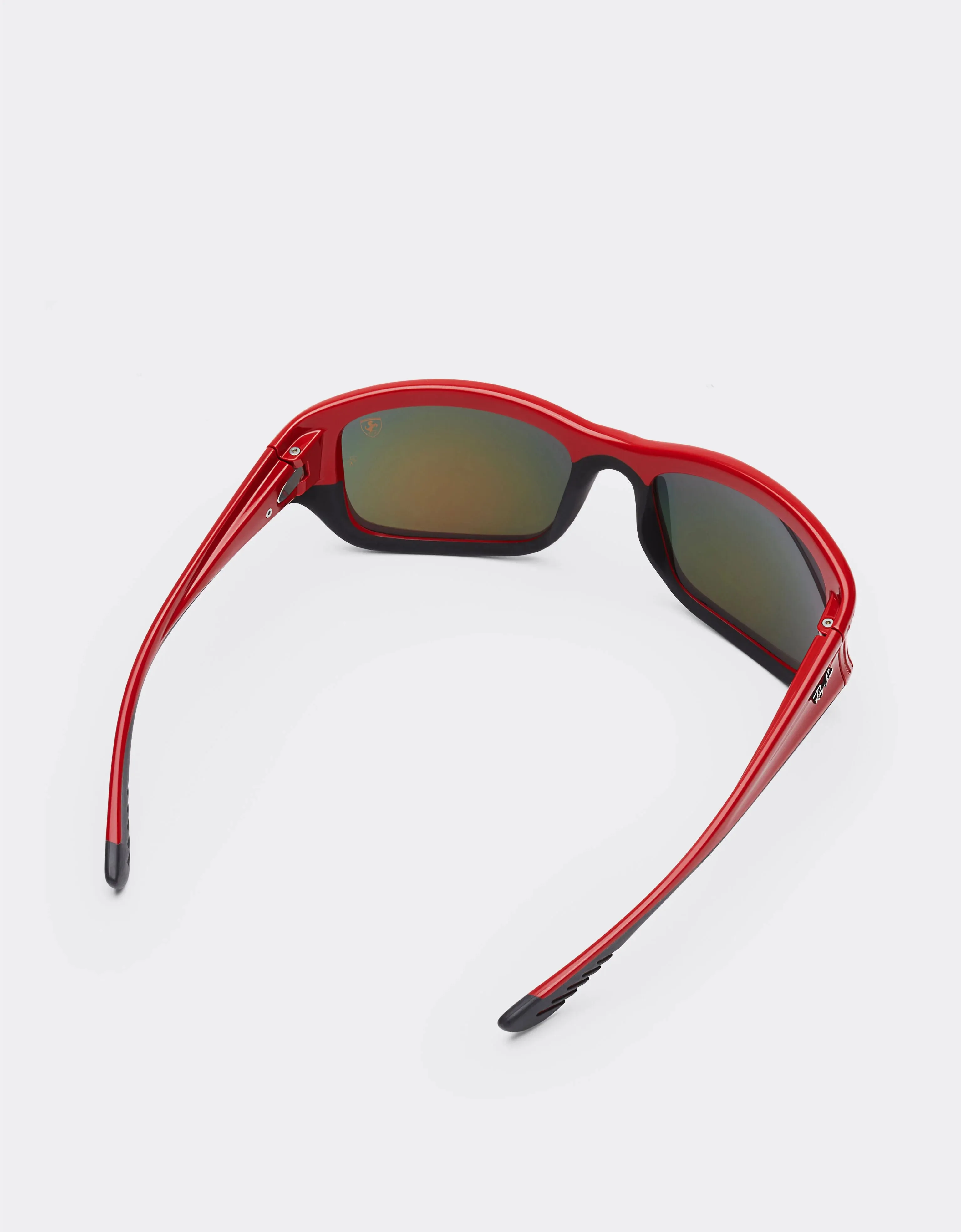 Ray-Ban For Scuderia Ferrari Rb4405m Red/black With Orange Mirror Brown Lenses