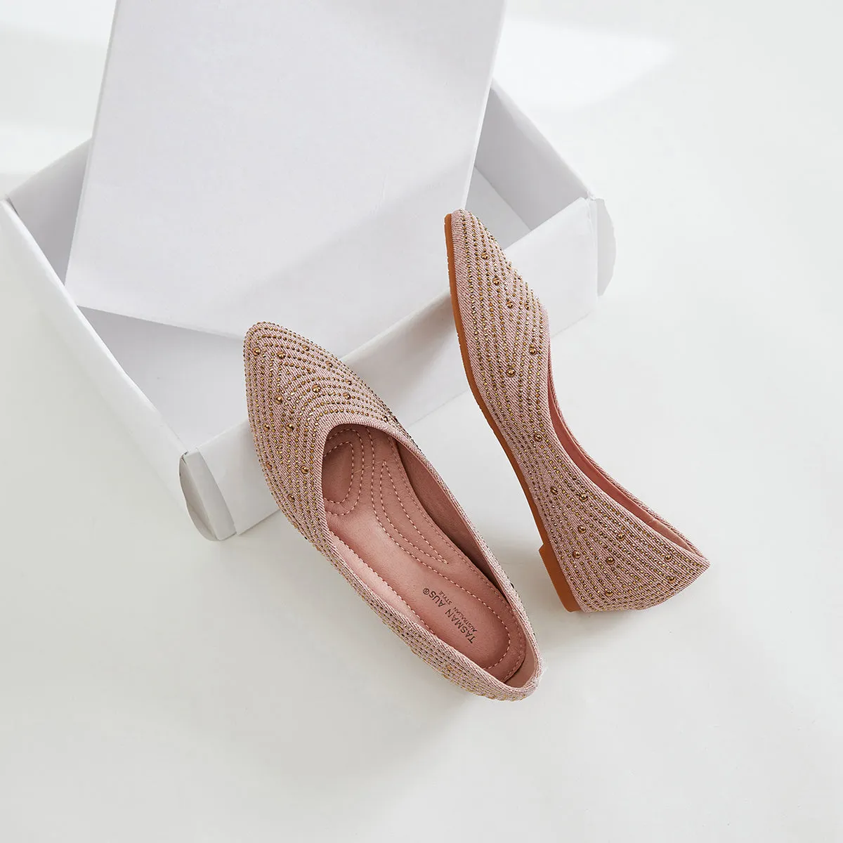 RHINESTONE EMBELLISHED WEDGE HEEL PUMPS WOMEN SHOES 7975