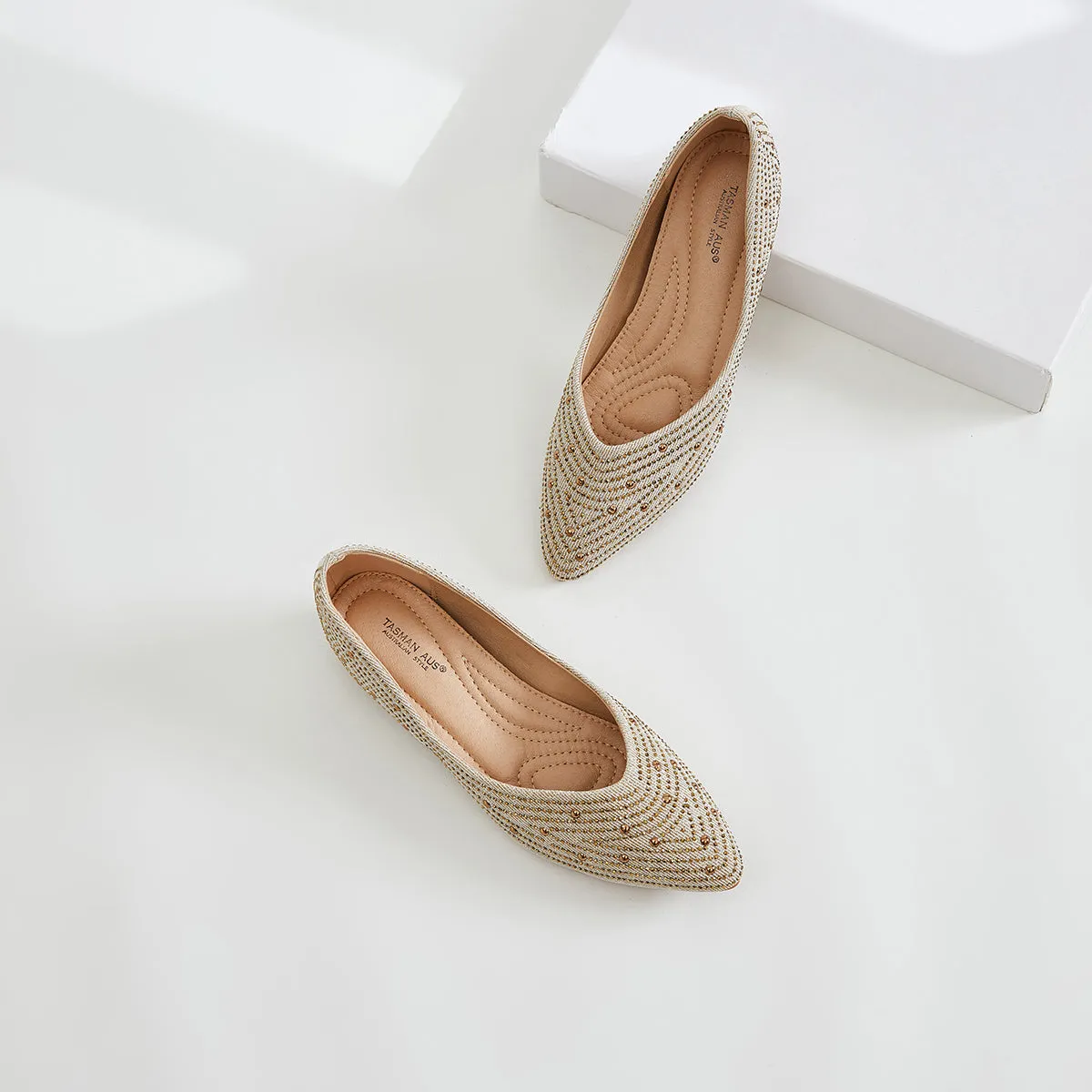 RHINESTONE EMBELLISHED WEDGE HEEL PUMPS WOMEN SHOES 7975
