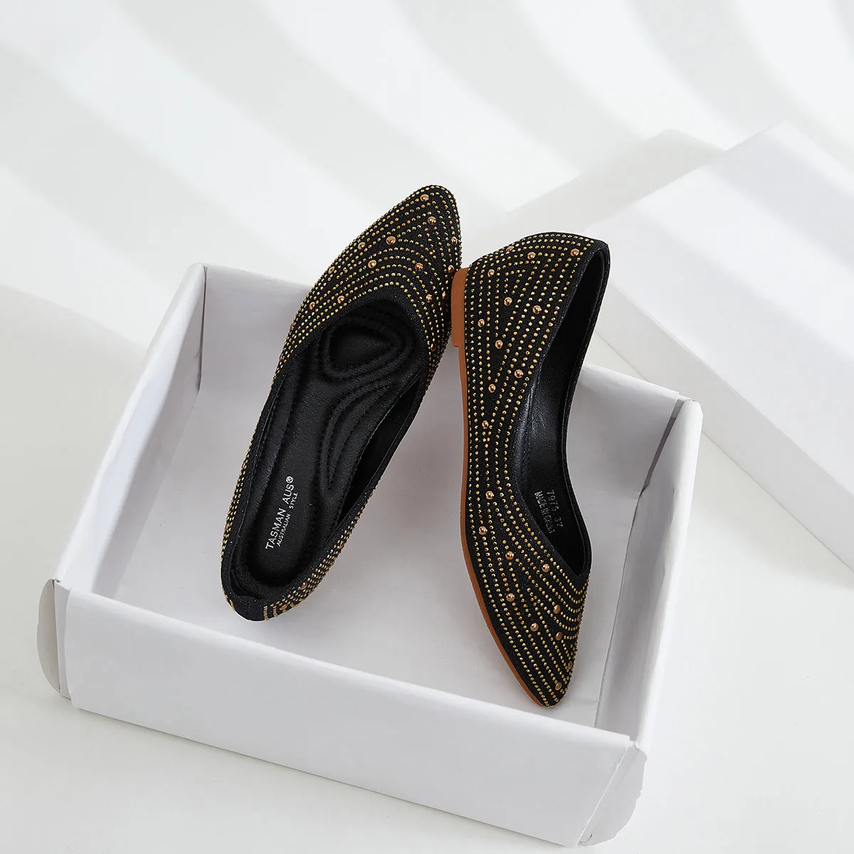 RHINESTONE EMBELLISHED WEDGE HEEL PUMPS WOMEN SHOES 7975