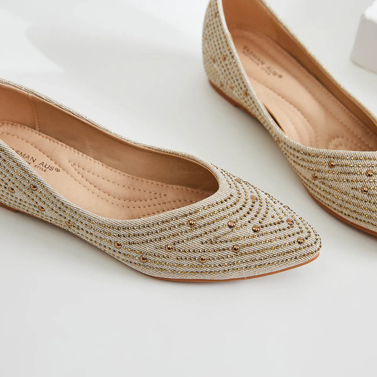 RHINESTONE EMBELLISHED WEDGE HEEL PUMPS WOMEN SHOES 7975