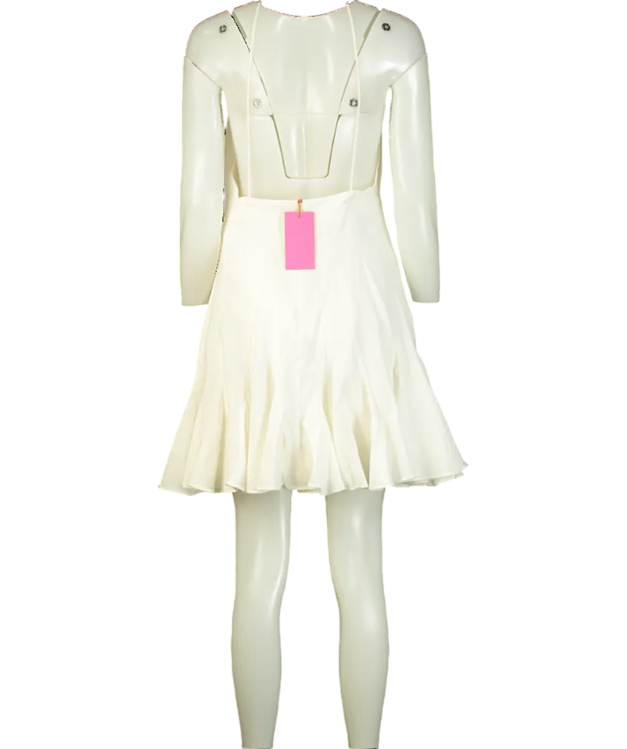 Rhode Women's White Maria Linen-blend Mini Dress UK 12