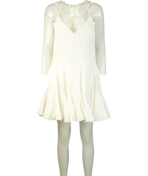 Rhode Women's White Maria Linen-blend Mini Dress UK 12