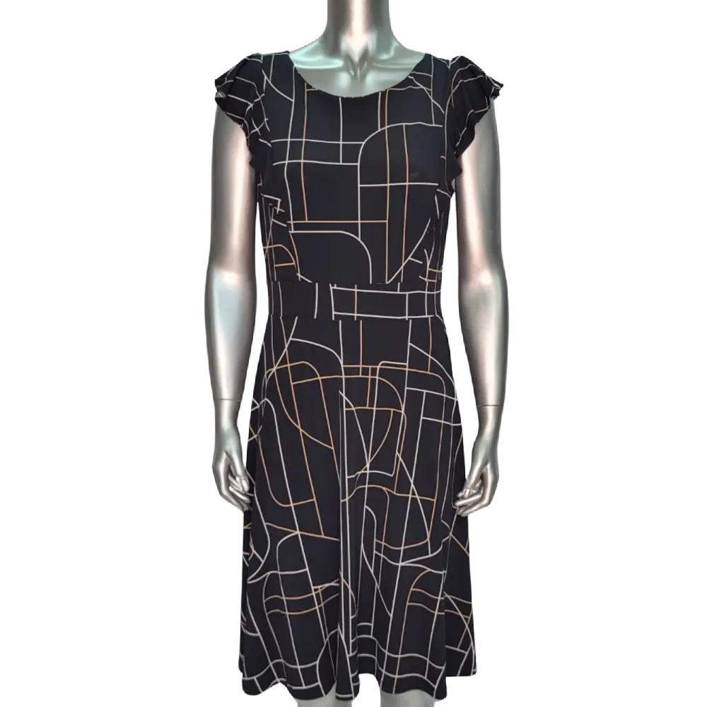 Rodan Dress - Black Geometric