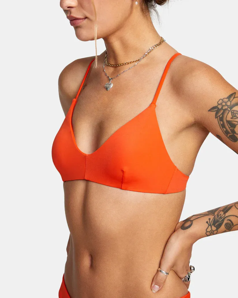 Rvca Solid Cross Back Bikini Top