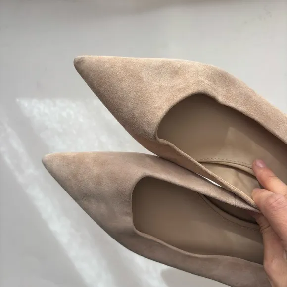 Sam Edelman Wanda Pointed Toe Flats Suede Nude Sz 9M