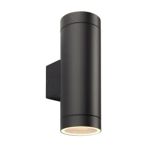 Saxby 98438 Palin XL IP44 7W Textured black paint & clear glass 2 x 7W LED GU10 (Required)