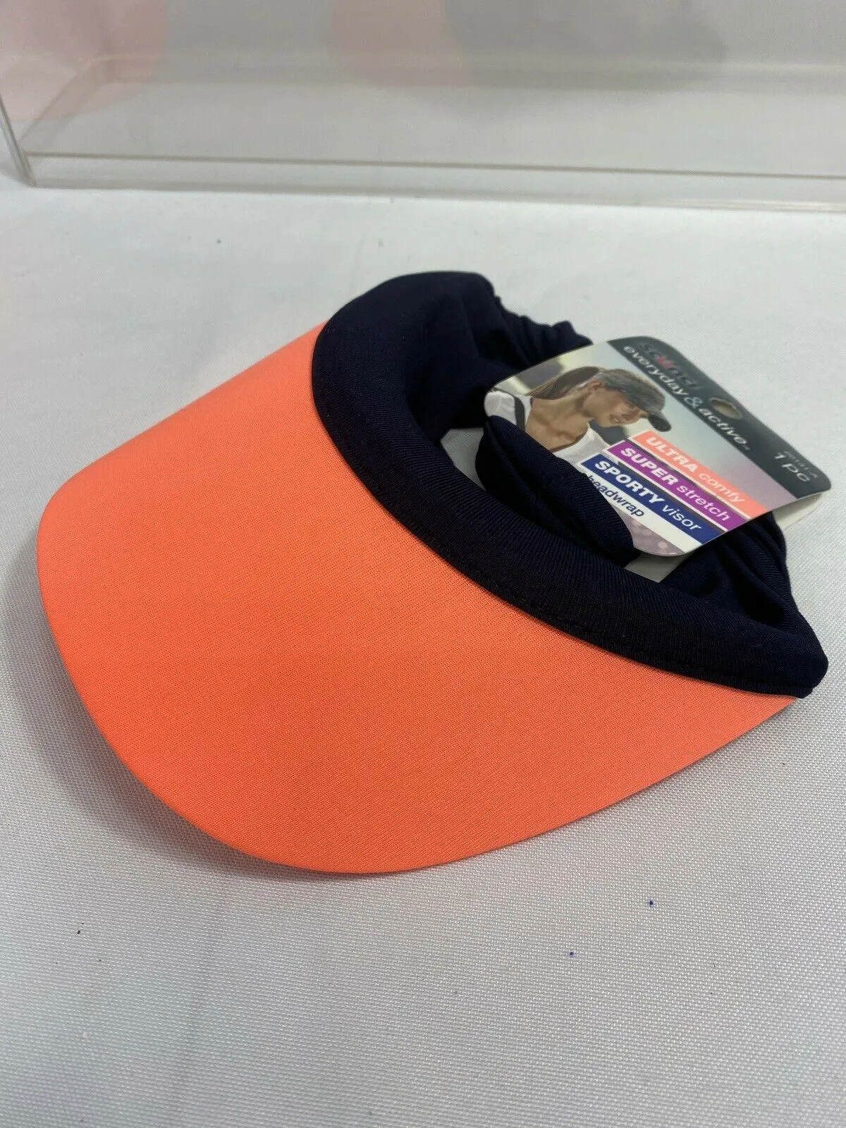 Scunci Everyday &Active Comfy Stretch sporty Visor Headwrap Orange *Combine Ship