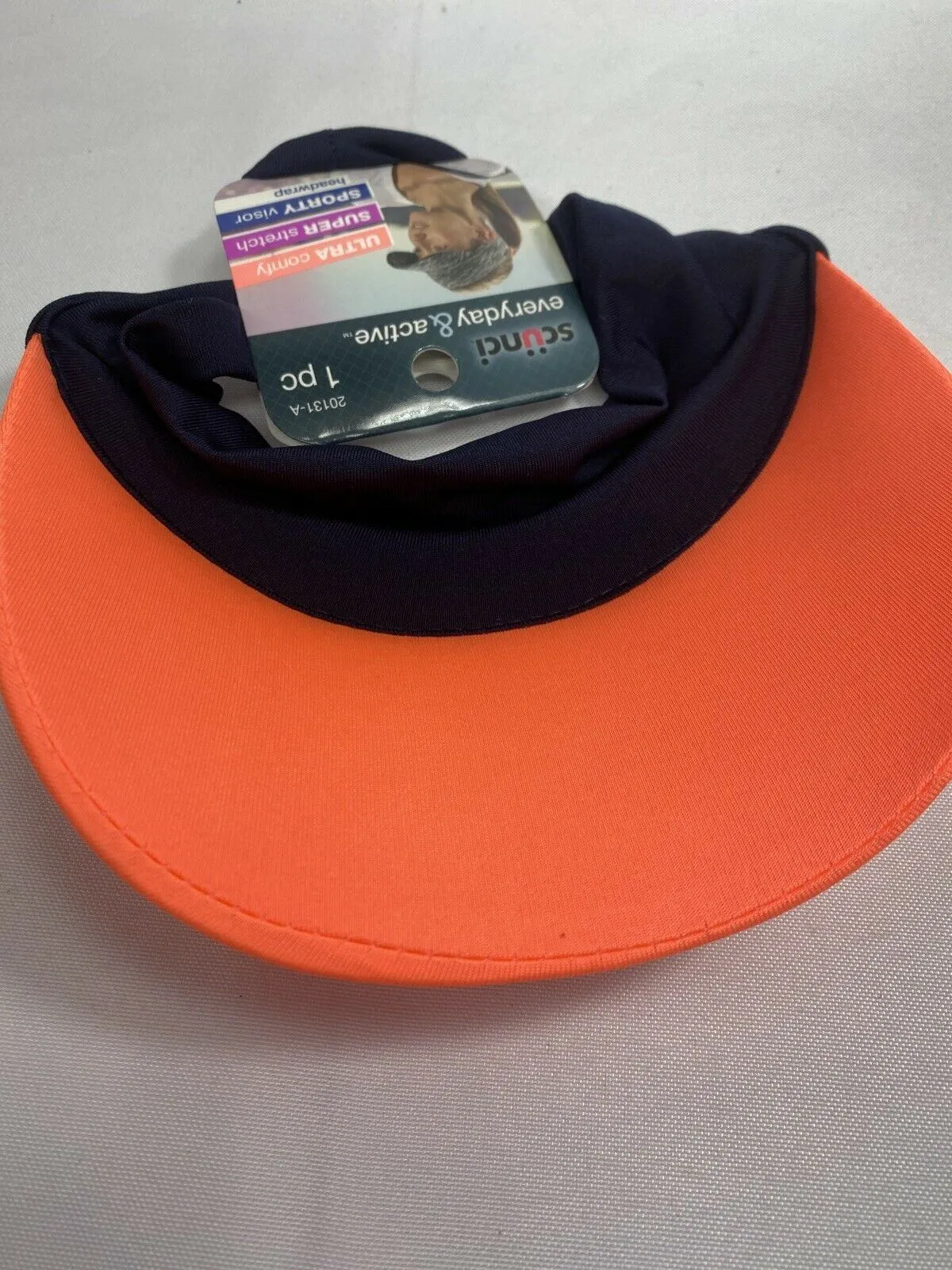 Scunci Everyday &Active Comfy Stretch sporty Visor Headwrap Orange *Combine Ship