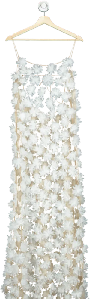 Selezza London Savannah Beige Floral Mesh Dress UK S