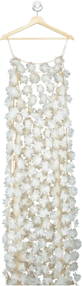 Selezza London Savannah Beige Floral Mesh Dress UK S