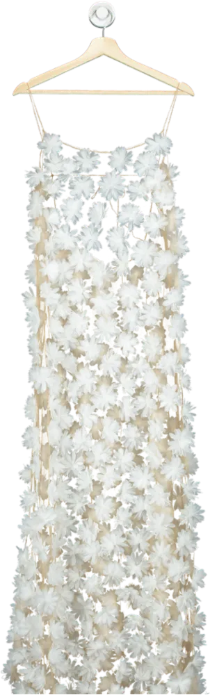 Selezza London Savannah Beige Floral Mesh Dress UK S
