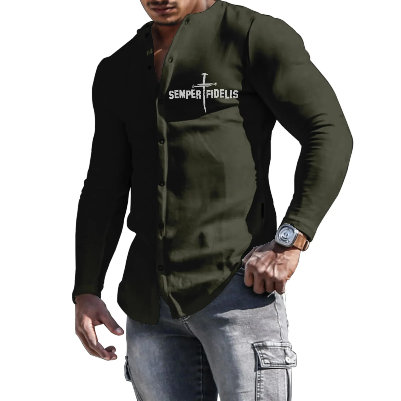 SEMPER FIDELIS GRAPHIC LONG SLEEVE SHIRT