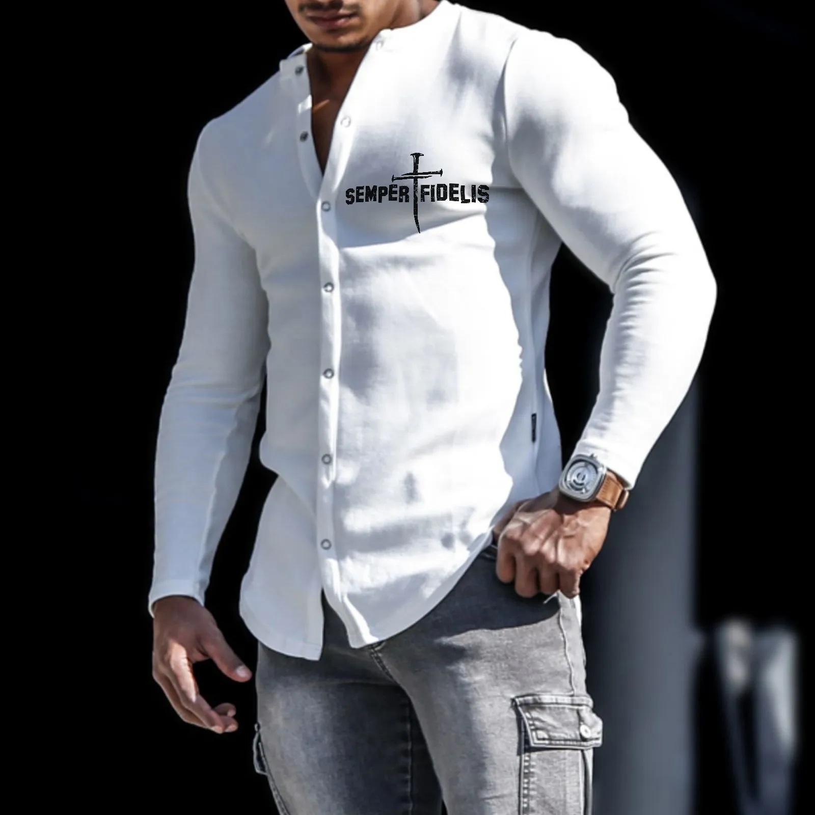 SEMPER FIDELIS GRAPHIC LONG SLEEVE SHIRT