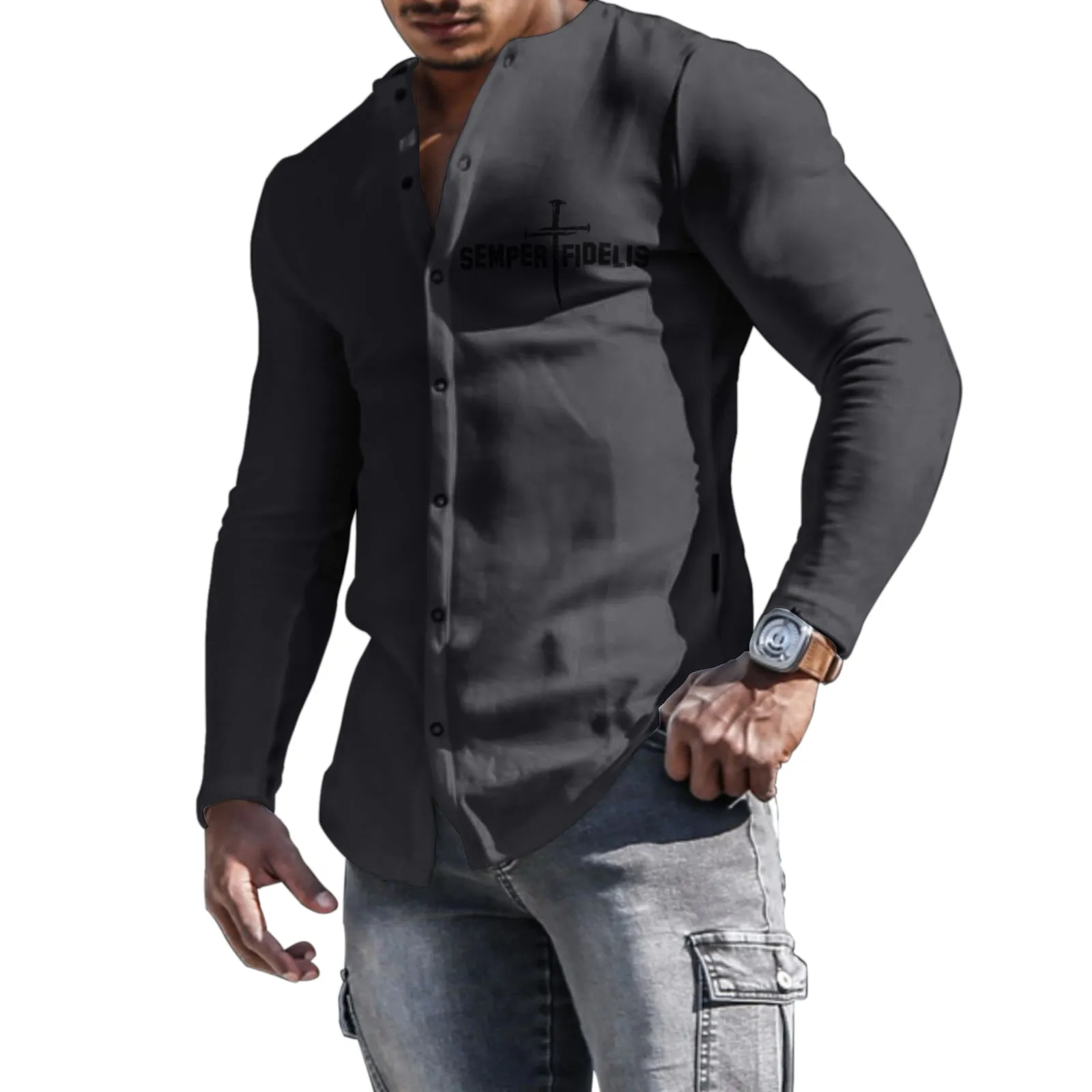 SEMPER FIDELIS GRAPHIC LONG SLEEVE SHIRT