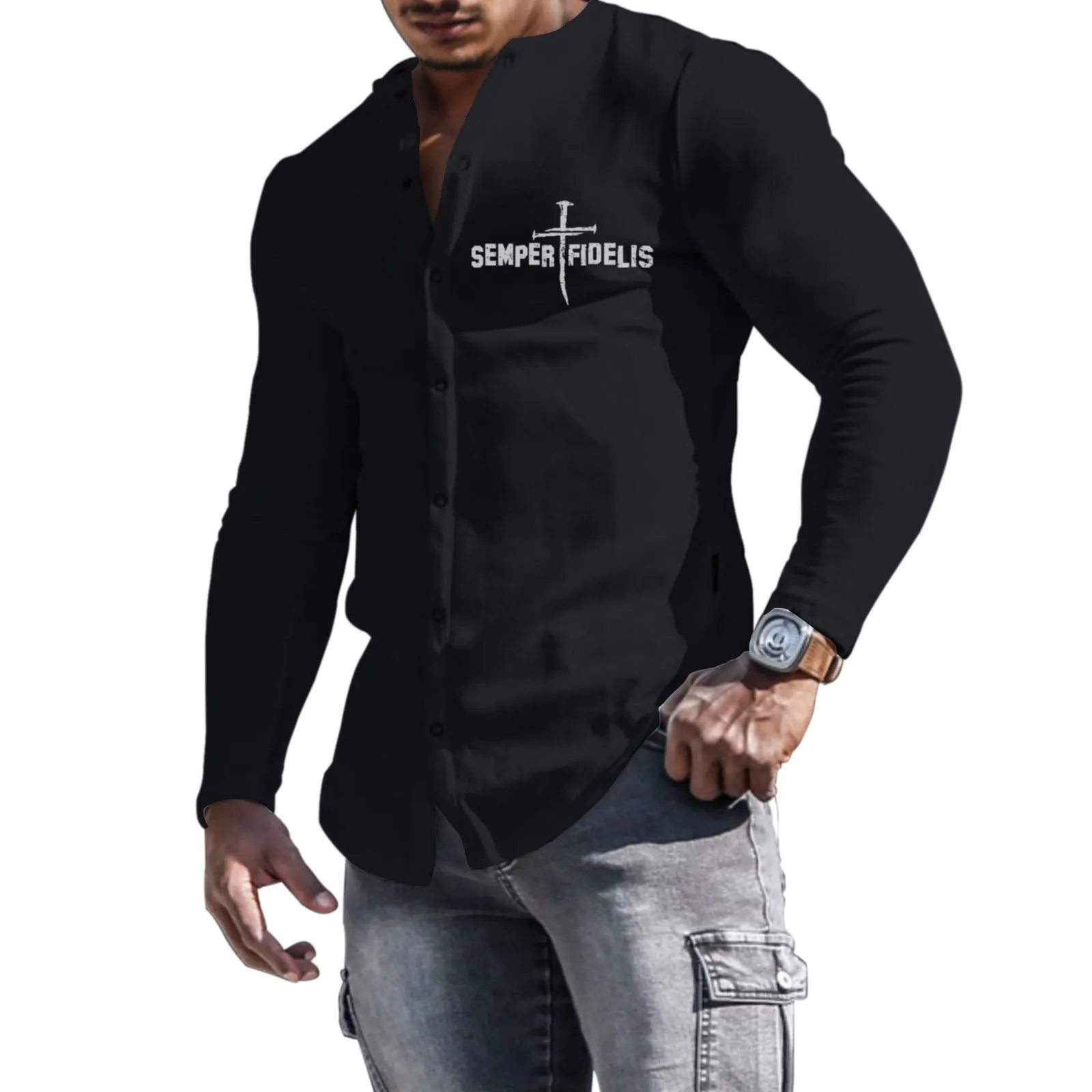 SEMPER FIDELIS GRAPHIC LONG SLEEVE SHIRT