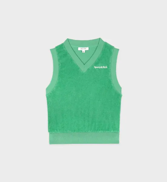 Serif Logo Terry Vest Verde/White