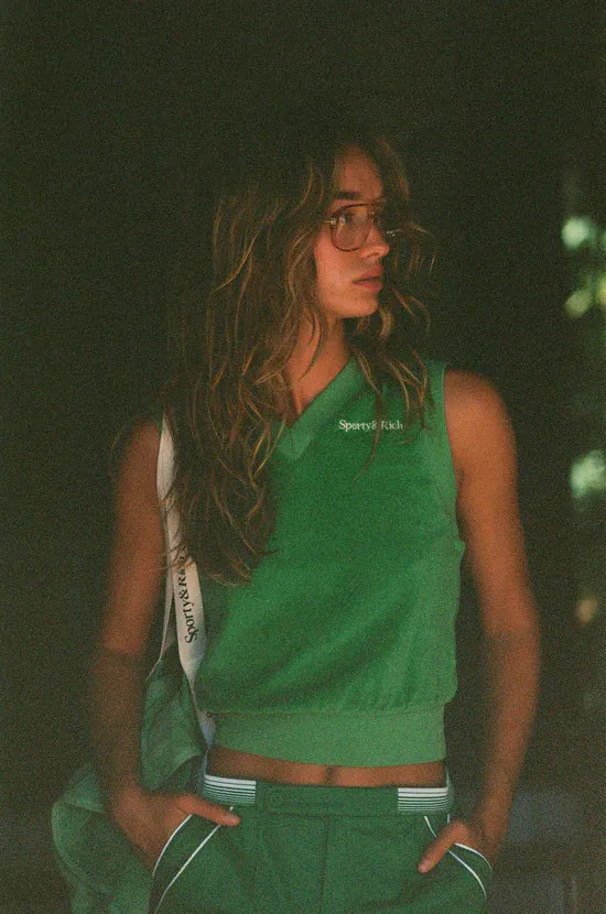 Serif Logo Terry Vest Verde/White