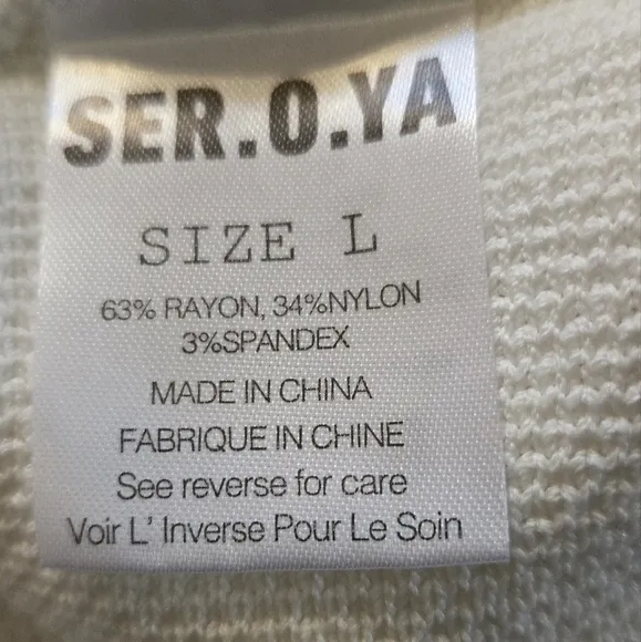 SEROYA Julie Tennis Mini Knit Skirt Large White NWT Y2K Sporty Varsity Academia