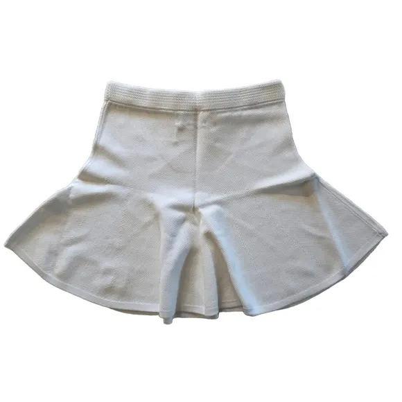 SEROYA Julie Tennis Mini Knit Skirt Large White NWT Y2K Sporty Varsity Academia