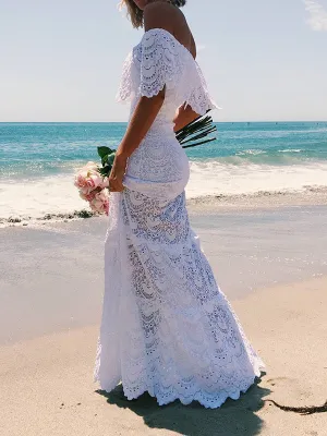 Sexy Lace Shoulder Elegant Dress