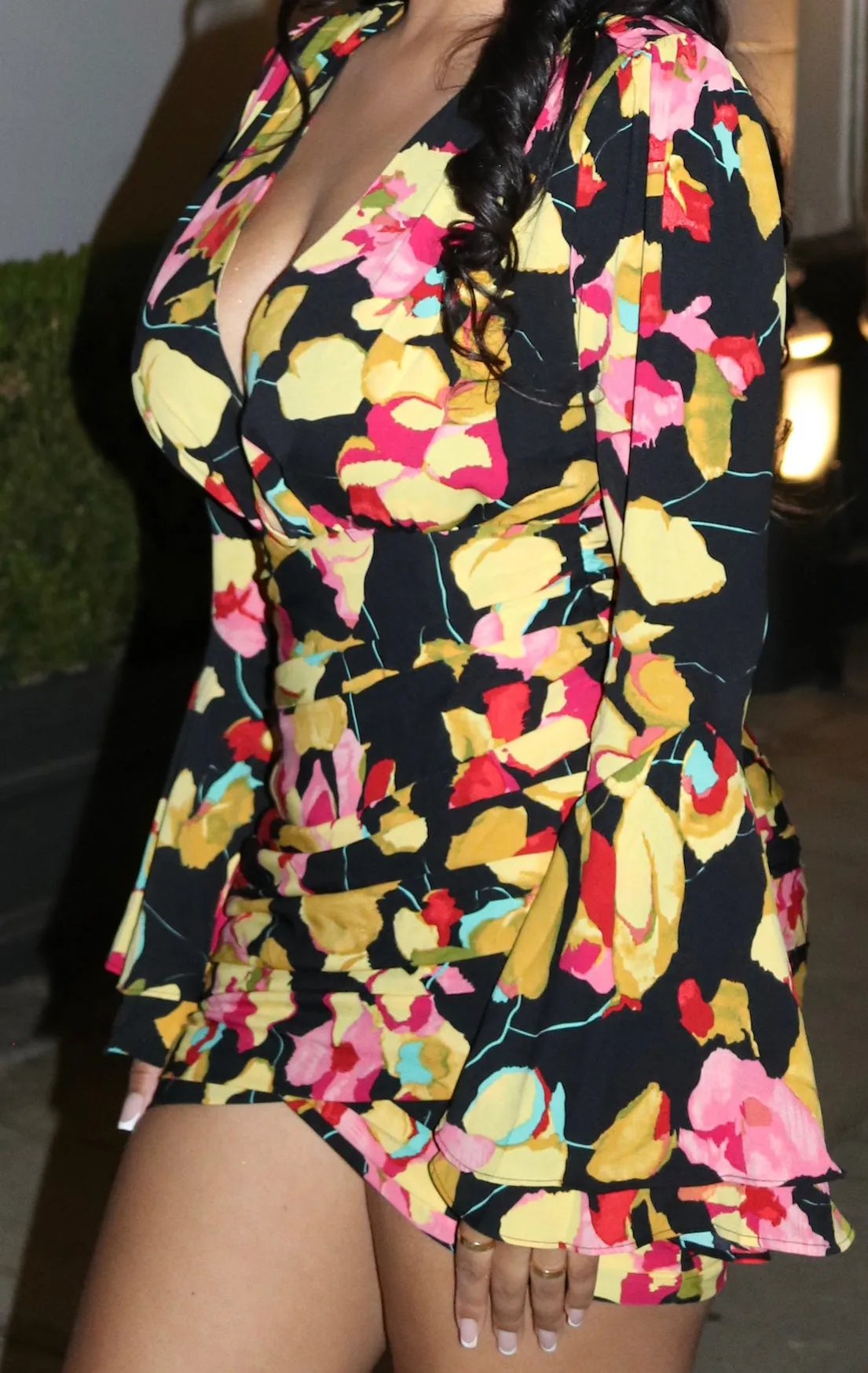 She's Rare Floral Mini Dress | Black