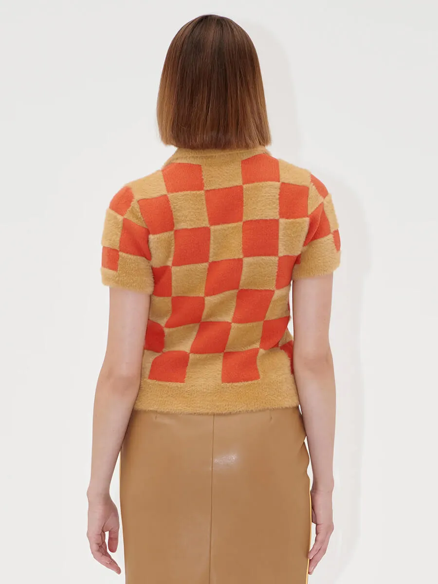 Short Sleeve Knit Polo - Mecca Orange/Curry