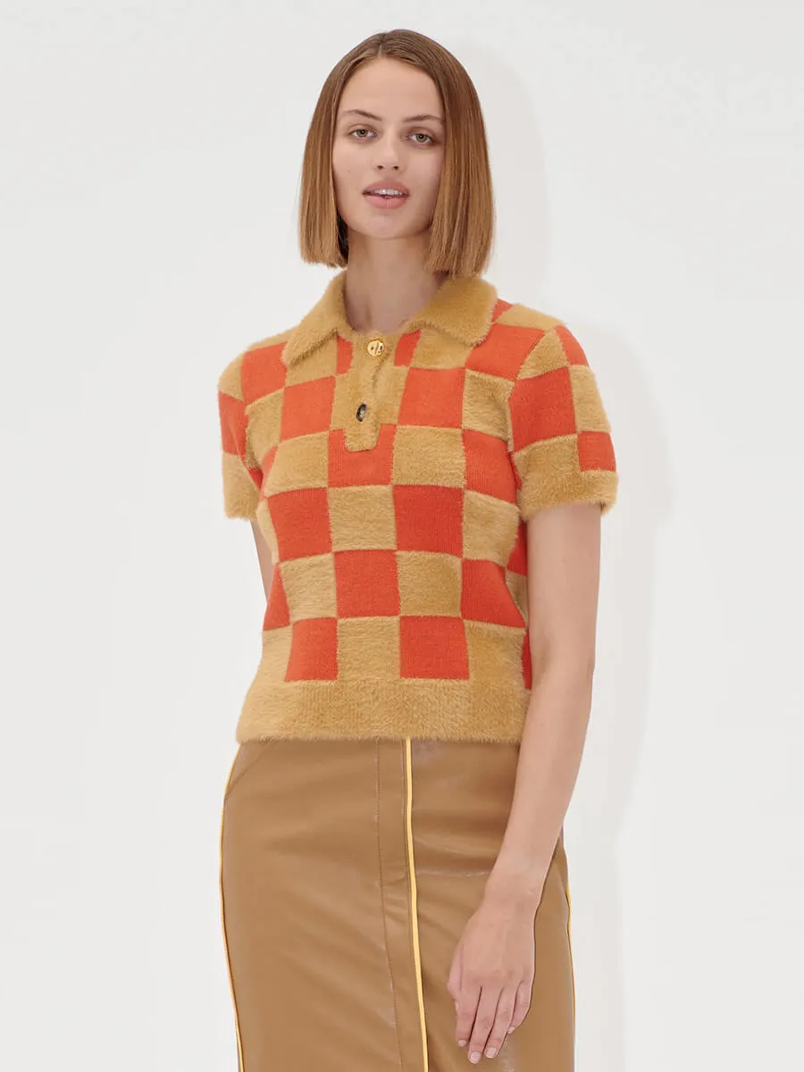 Short Sleeve Knit Polo - Mecca Orange/Curry