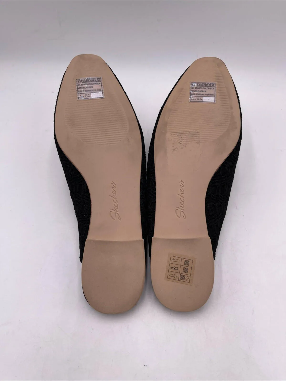 SKECHERS Women's Cleo Snip-Sweet Daffodil Mules Black Size 8.5 - Very Good