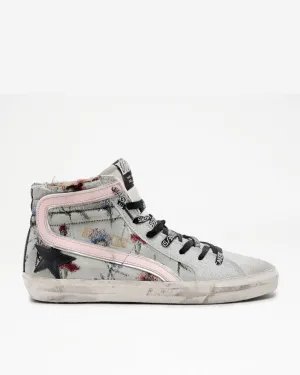slide sneaker - dissolved flowers/ice/black/pink