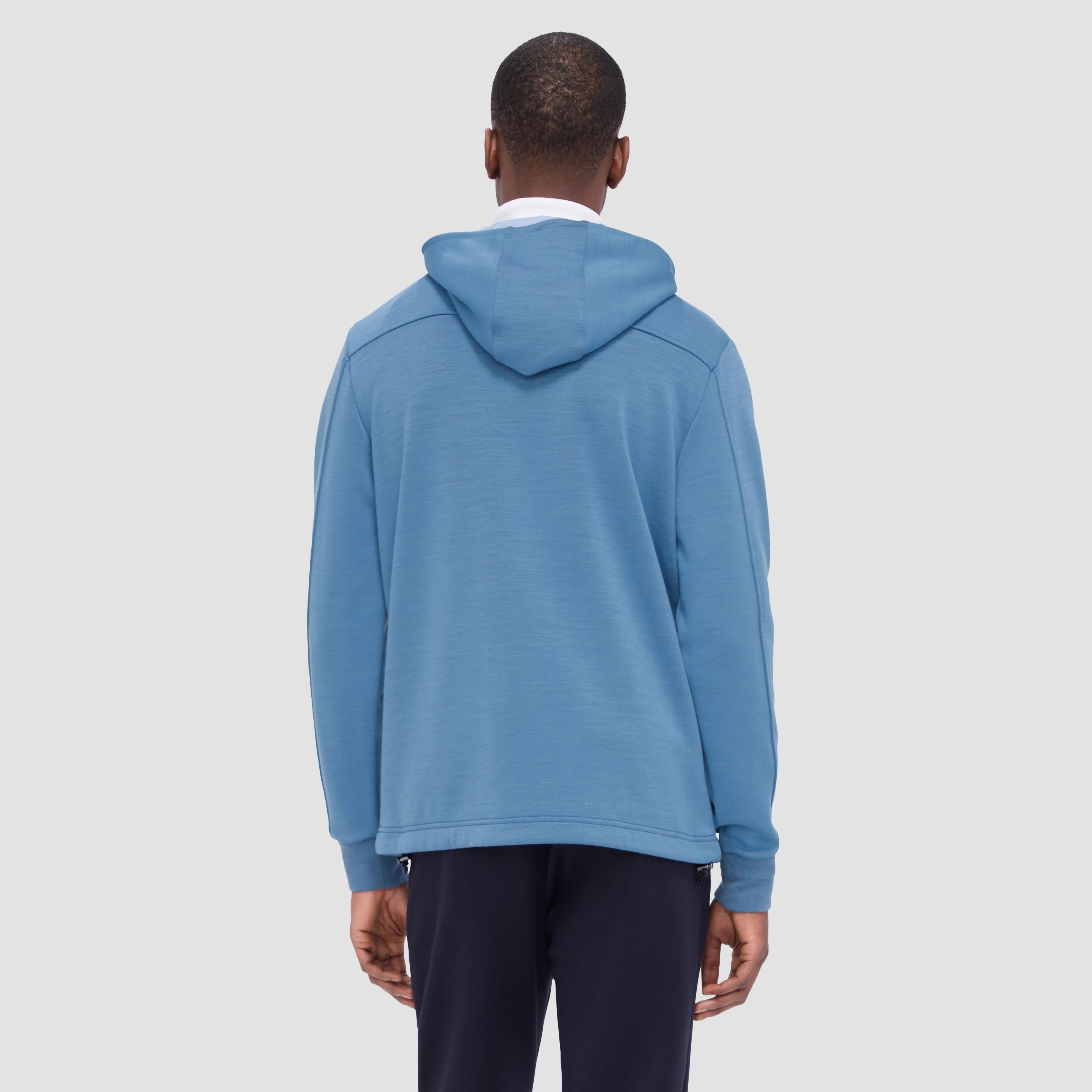 Solid Quarter-Zip Pullover Hoodie